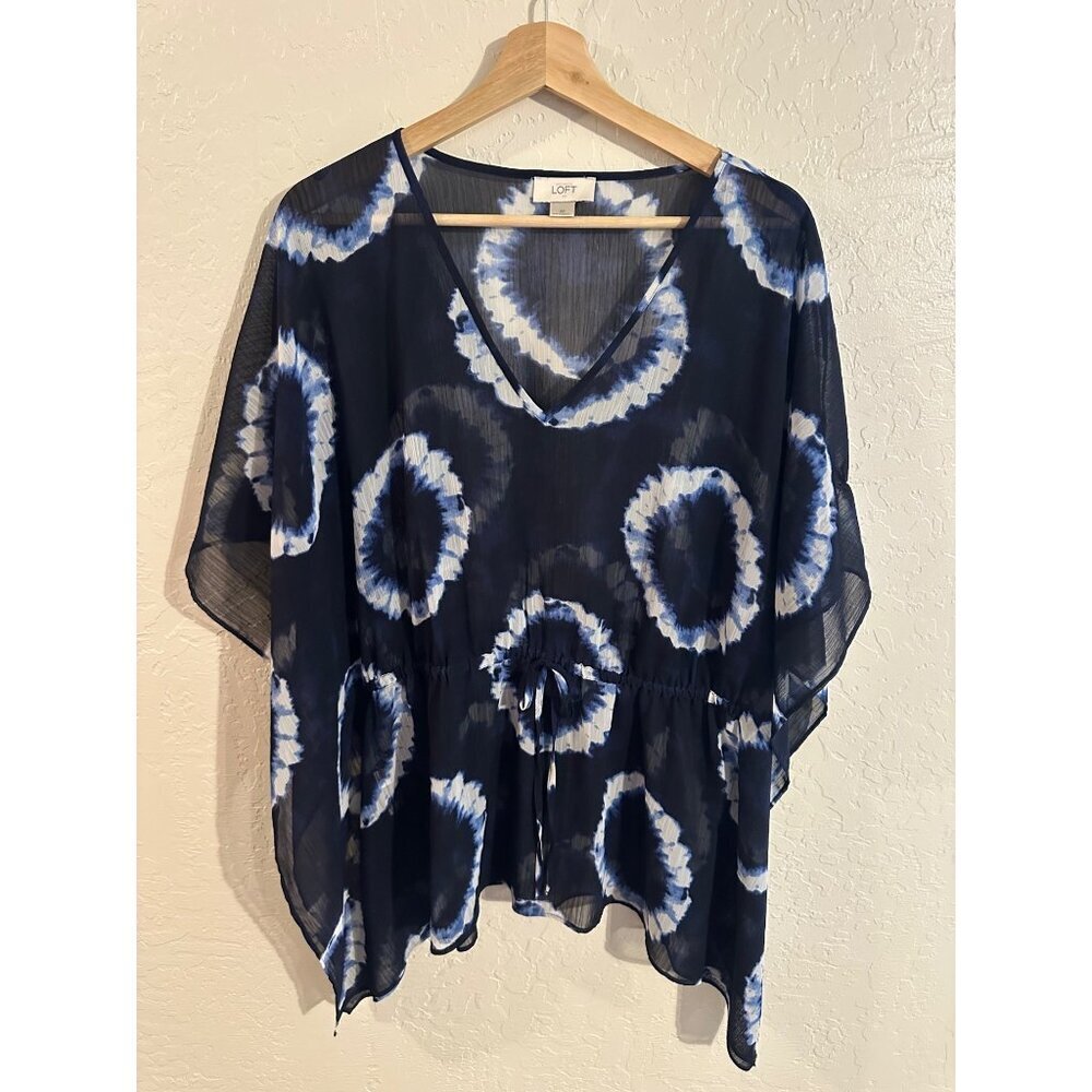 Ann Taylor Loft Tie Dye Semi Sheer Flowy Beach Swimsuit coverup - Picture 1 of 7
